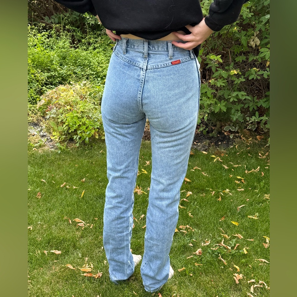 Vintage Wrangler Womens High Waist No Back Pocket Denim Jeans 24" 🕰️